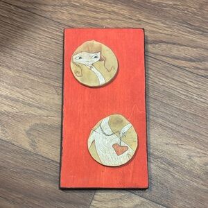 La Bottega Di Noce Red Wall Art with Unique Design Wooden